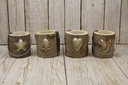 DECORATIVE LANTERN WOOD CLASSIC INDOOR / OUTDOOR PRESSED WHITE CANDLE 12X12 CM 