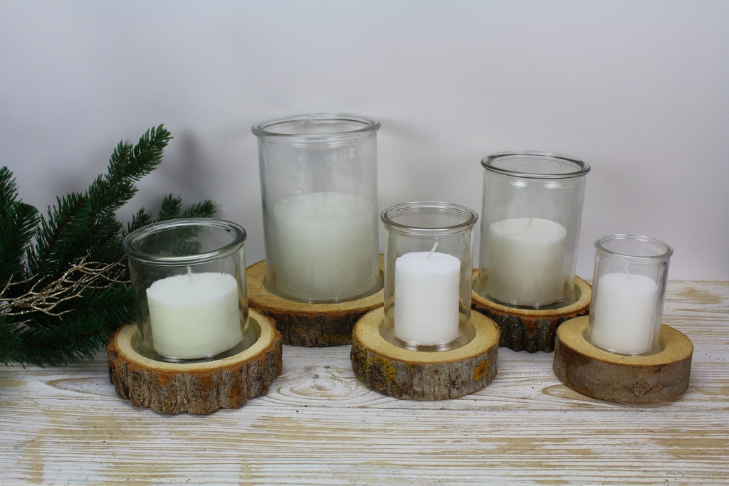 DECORATIVE SL/S CLASSIC - INDOOR / OUTDOOR - 3IN1 PRESSED WHITE CANDLE 10X13,5CM
