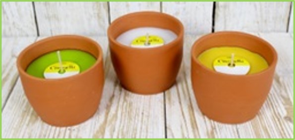 NATURAL TERRACOTTA FILLED W/ CITRONELLA RECYCLED WAX - OUTDOOR 11,5X9,8CM
