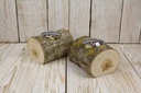 WOOD LOG REFILL WITH LEMONGRASS WAX IN 10X4,5 CM TIN CUP