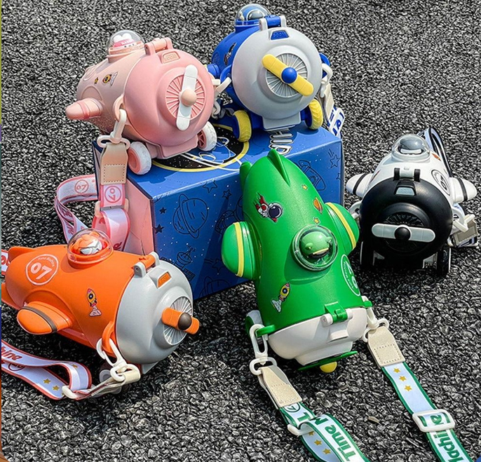 Kids Water Plastic Bottle plane 400ML MIN-008-Blue