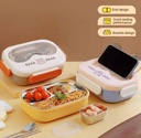 Lunch Box Stainless Steel with Cutlery set Sunglass shape LBS-004-Yellow
