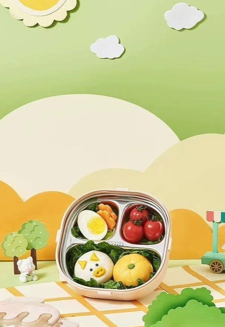 Lunch Box Stainless Steel with Cutlery set LBS-007-Pink