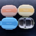 Lunch Box Stainless Steel with Spoon Mix Colors 1123-43