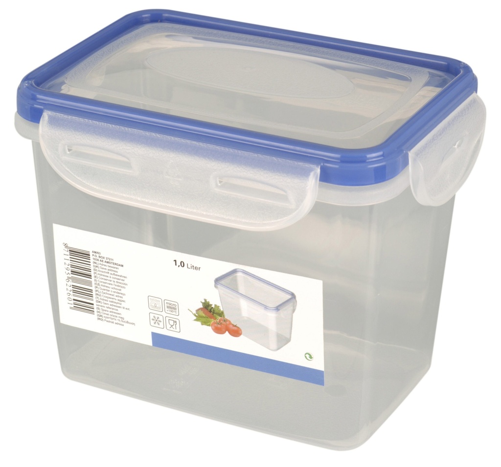 FRISHHALTEDOSE 'QUICK CLIP', BLAU, 1 LTR. 15X11X12 CM MIT LABEL