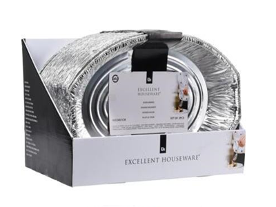 OVENTRAY IN OVAL SHAPE SIZE 46X34X7.5CM THICKNESS 0.105MM, SET OF 2