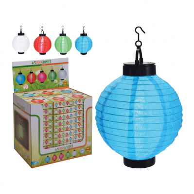 SOLAR LIGHT BALL SHAPE DIA 20CM, 1X COOL WHITE LED. POLYCRYSTALLINE SOLAR PANEL WITH 1 PIECE AAA 1.2V