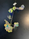 FLOWERS ON PICK, PP, WIRE, SIZE: 10X8X59CM, WEIGHT: 31 GRAM, COLOUR CLEAR IRIDESCENT/ 100X80X590MM, HANGTAG