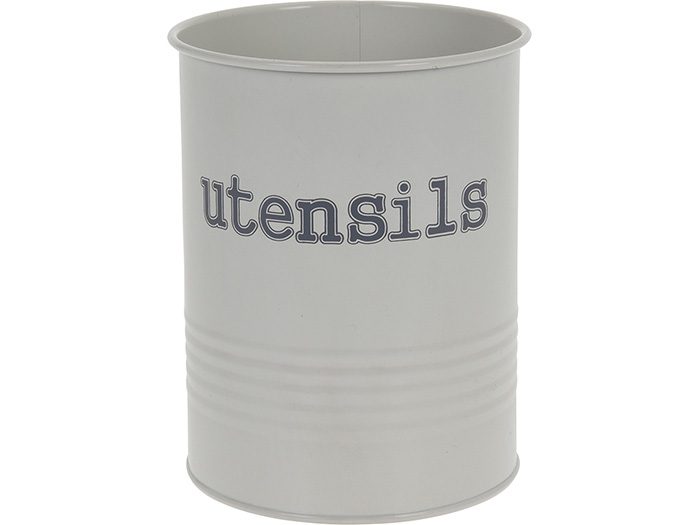 CUTLERY HOLDER METAL WITH COATING AND WITH TEXT 'UTENSILS'. SIZE DIA 12XH17CM
