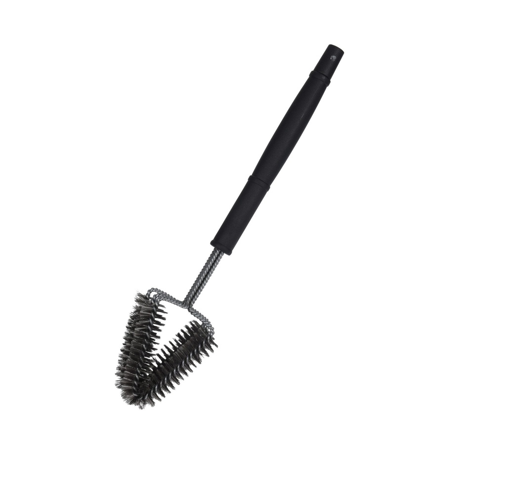 BBQ BRUSH, PP HANDLE WITH STAINLESS STEEL BRISTLE, 3 DOUBLE BRUSHES, TOTAL LENGTH 465MM