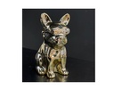 SAVING BANK DOG, CERAMIC, SIZE: 17X10X15CM, WEIGHT: 450 GRAM, GOLD
