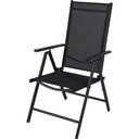 FOLDING CHAIR STEEL POWDER COATED BLACK FRAME, BLACK FABRI