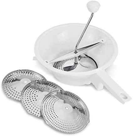 Food mill with stainless steel discs, 24cm