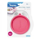 Plate - with lid - pink