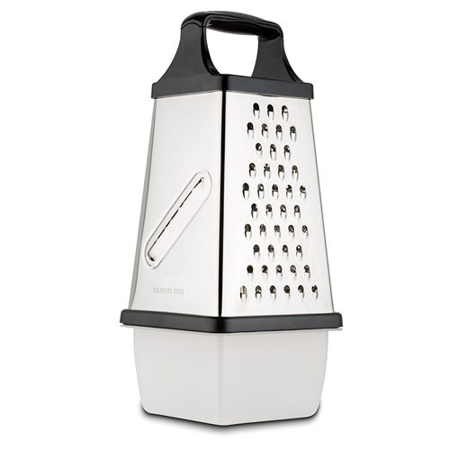 Stainless steel grater "Misty" with plastic storage bowl 31cm