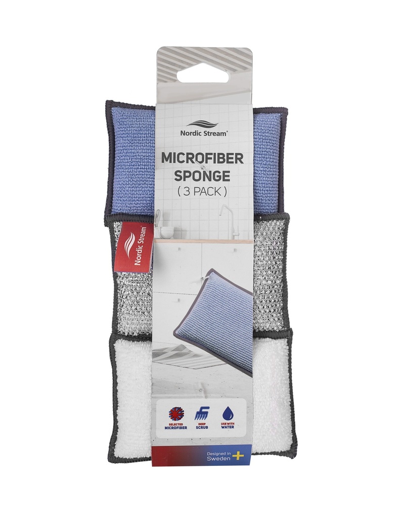 Microfiber sponge, 3 pack