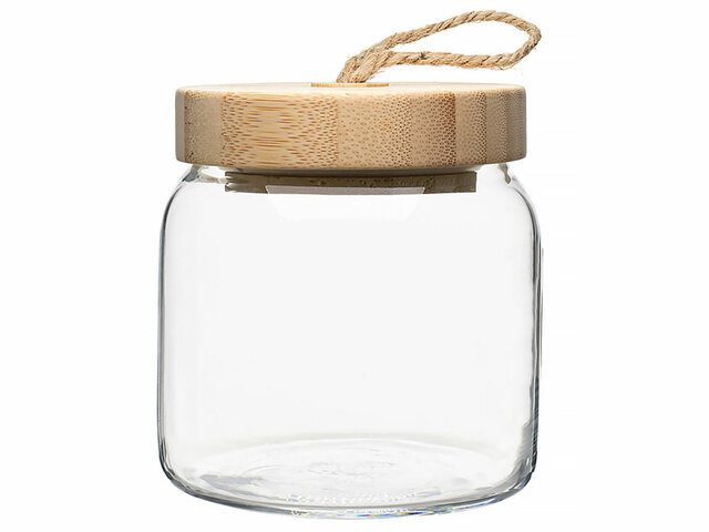 Woody jar with bamboo lid