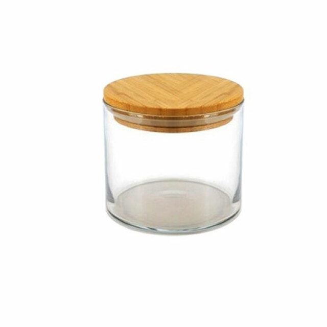 Storage jar with wooden lid and silicon seal 700cc