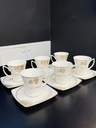 Kutahya Porselen 'Bone Mare' Tea Cup & Saucer, set of 12pcs