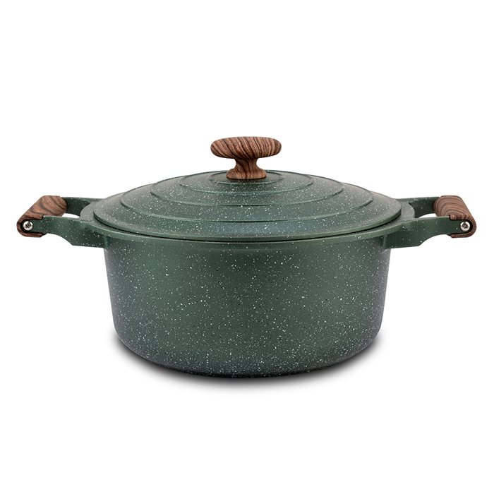 Die cast aluminum casserole "Ωmega" with lid and nonstick stone coating 24cm