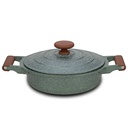 Die cast aluminum low casserole "Ωmega" with lid and nonstick stone coating 26cm