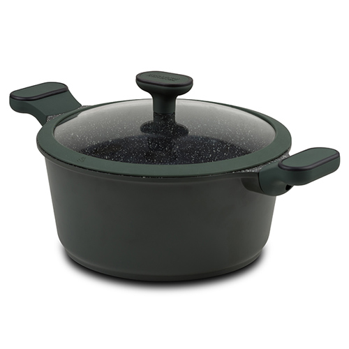 Die cast aluminum casserole "Imperial" with lid and nonstick stone coating 20cm