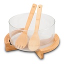 Salad bowl "Terrestrial" with bamboo base 24cm