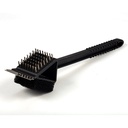 Stainless steel grill cleaning brush "BBQ Guru" with scrub pad and scraper 