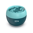 Round plastic lunch box "We Care", petrol blue 800ml