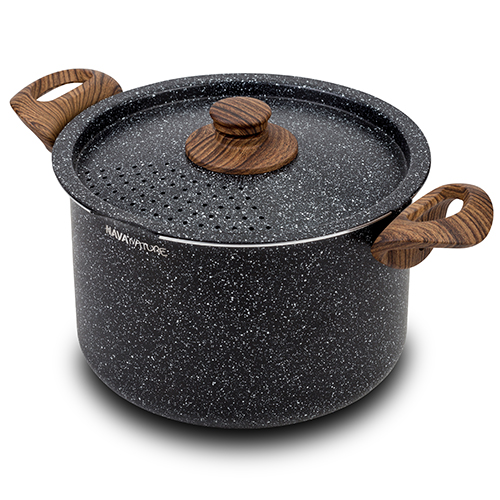 Casserole "Nature" with straining lid & nonstick stone coating 22cm