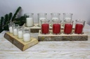 DECORATIVE CLSIC ADVENT CONCEPT IN/OUT SET OF4 SMALL WOODEN PLATE W/ GLASS+CANDLE GLASS 6X8,5CM 16Hrs