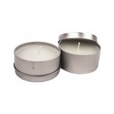 FILLED TIN WAX 10X4,5 CM 2 PACK BROWN TRAY 5Hrs