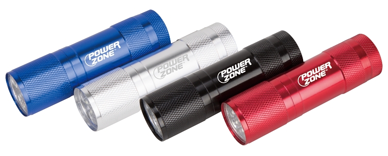 PowerZone LFL215-9T Flashlight, AAA Battery, AAA Battery, LED Lamp, 59, 12 m Beam Distance, 12 hr Run Time