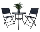 Outdoor Furniture Set, Folding Chair 2 pcs 42X44X84H CM, Semi-Circular Table 70X40X65H CM (TC-22017)