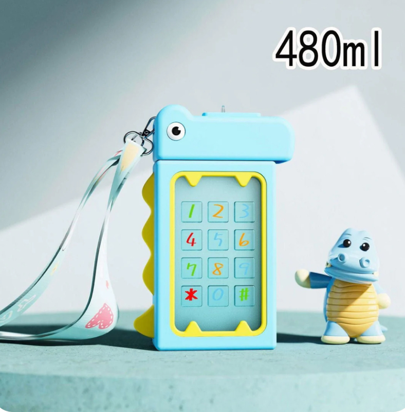 Kids Water Plastic Bottle Telphone 400ML MIN-009-Blue