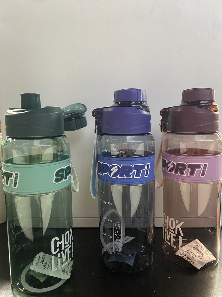 Water Bottle Plastic Assorted colors 800ML 1123-14 Water Bottle