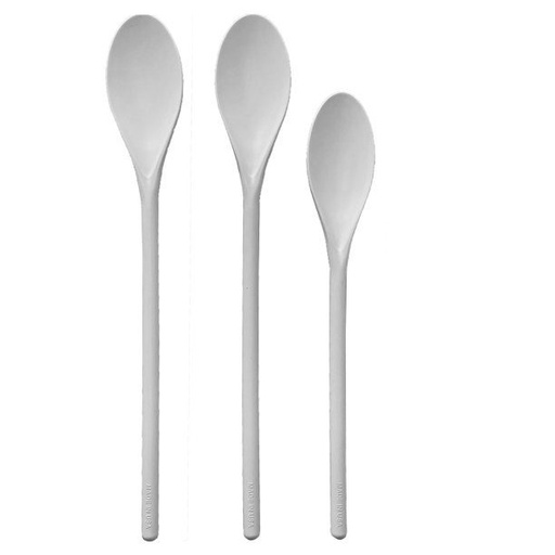 [1000285] SPOON SET PP 3 PIECES, WHITE COLOR, 73 GRAM IN OPP BAG WITH HEADER/ 90X18X400MM