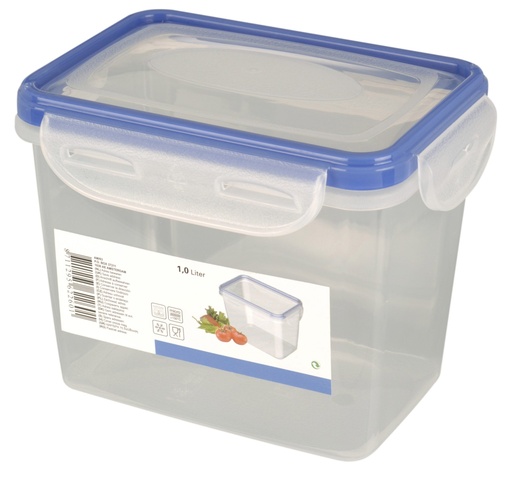 [1000304] FRISHHALTEDOSE 'QUICK CLIP', BLAU, 1 LTR. 15X11X12 CM MIT LABEL