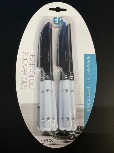 [1000320] KNIFE SET 6PCS, STAINLESS STEEL 430, THICKNESS 1MM AND PP GRIP,