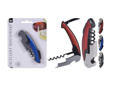 [1000347] BOTTLE OPENER STAINLESS STEEL, MULTI PURPOSE 123MM, 3 ASSORTED COLOURS