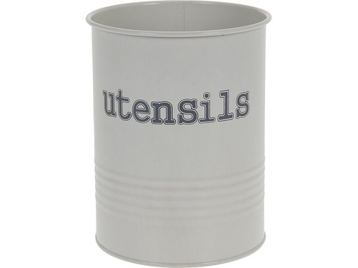 [1000381] CUTLERY HOLDER METAL WITH COATING AND WITH TEXT 'UTENSILS'. SIZE DIA 12XH17CM