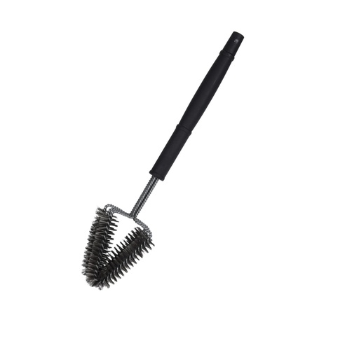 [1000387] BBQ BRUSH, PP HANDLE WITH STAINLESS STEEL BRISTLE, 3 DOUBLE BRUSHES, TOTAL LENGTH 465MM