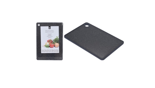 [1000404] CUTTING BOARD PP WITH TPE RIM, 330X230X7MM 410 GRAM. BLACK MARBLE COLOR