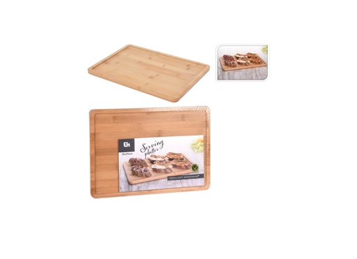 [1000435] SERVING TRAY BAMBOO (BAMBUSOIDEAE), SIZE 350X250X15MM, WEIGHT 650 GRAM, SHRINKED AND PAPER SLEEVE
