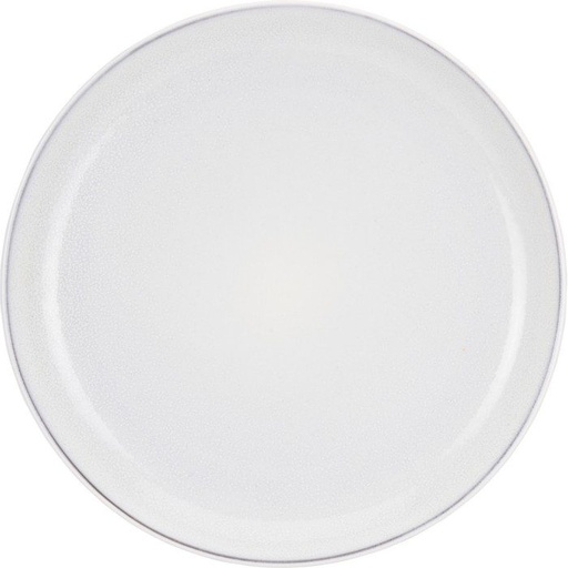 [1000438] PLATE STONEWARE DIA 262MM REACTIVE GLAZE WHITE ON BROWN COLOR CLAY