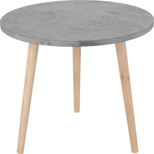 [1000495] TABLE MDF TOP CEMENT LOOK WITH PINE (PINUS) WOOD LEGS, SIZE 495X425X19MM