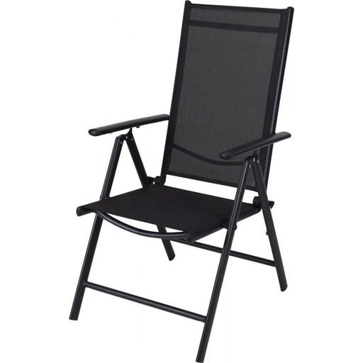 [1000524] FOLDING CHAIR STEEL POWDER COATED BLACK FRAME, BLACK FABRI