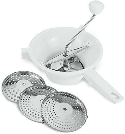 [1000683] Food mill with stainless steel dish, 20cm