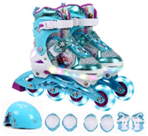 [1000846] Inline Skate Combo set  with LED light DCB71136-Q8 FROZEN