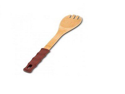 [1000889] Bamboo serving spoon "Terrestrial" with silicone handle 30.5cm - 10-107-020
